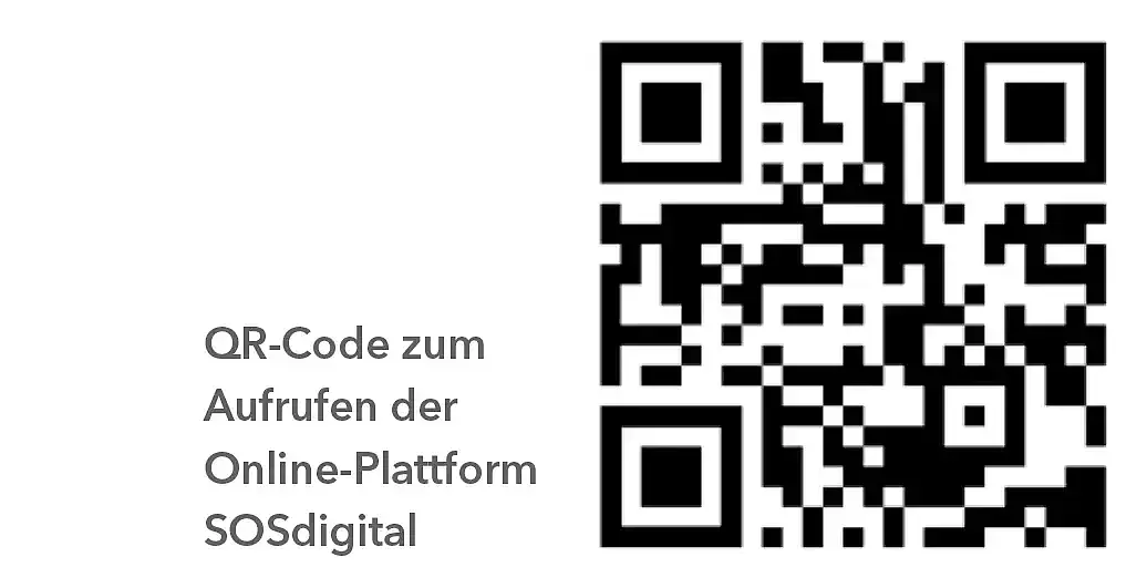 QR-Code zum Aufrufen der Online-Plattform sosdigital.info