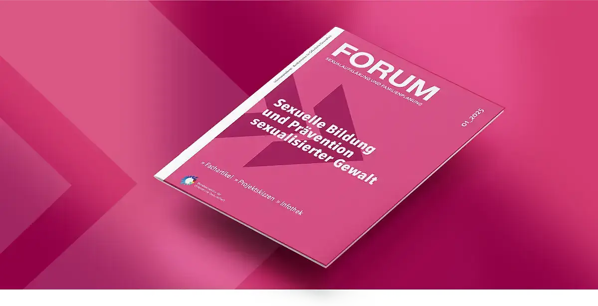 Bannerbild mit dem Cover des FORUM-Hefts 1-2025 Sexuelle Bildung und Prävention sexualisierter Gewalt