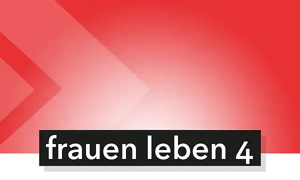 Schriftzug frauen leben 4 auf rotem Hintergrund