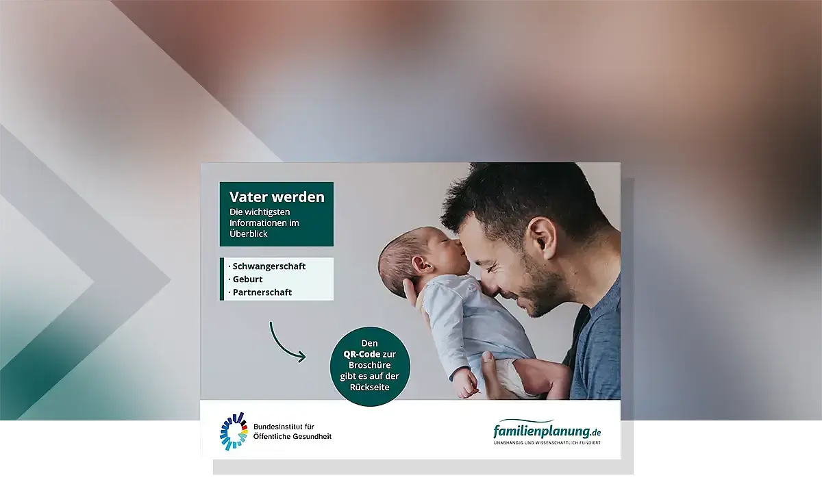Das Bild zeigt die Postkarte zur Broschüre Vater werden