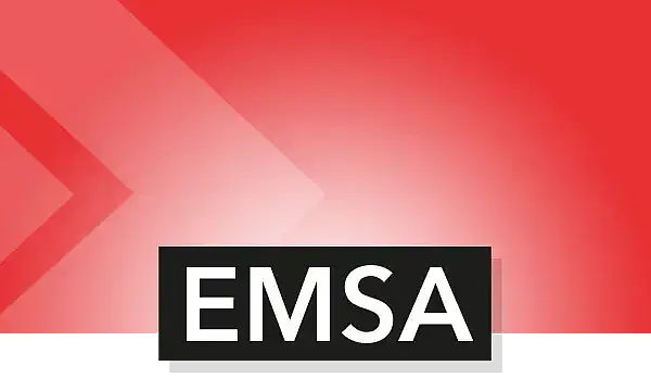 Schriftzug EMSA auf rotem Hintergrund