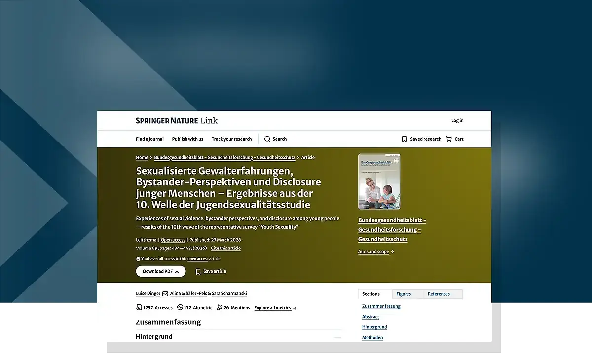 Teaserbild zeigt den Artikel auf der Webseite des Bundesgesundheitsblatts