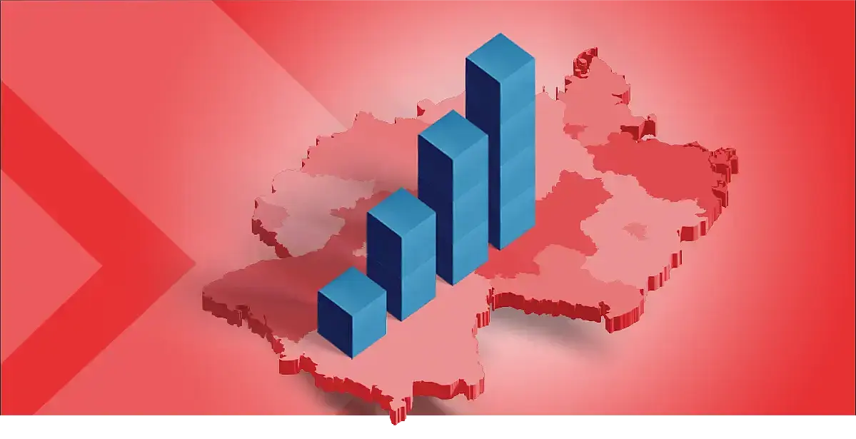 Banner mit Deutschlandkarte und Säulendiagramm
