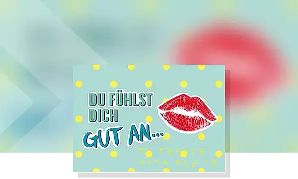 Cover zu Flirtpostkarte mit Braille-Schrift - Motiv "Du fühlst dich gut an"