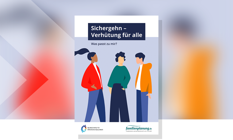 Das Bild zeigt das Cover der Broschüre "Sichergehn - Verhütung für alle" 