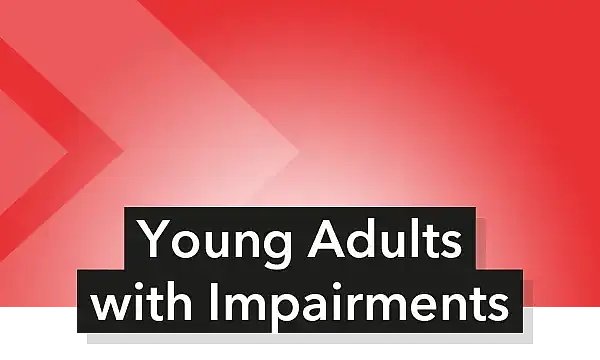 Picture with Lettering Young Adults with Impairments