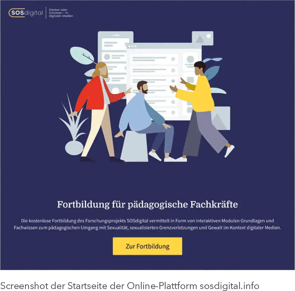 Screenshot der Startseite der Online-Plattform sosdigital.info