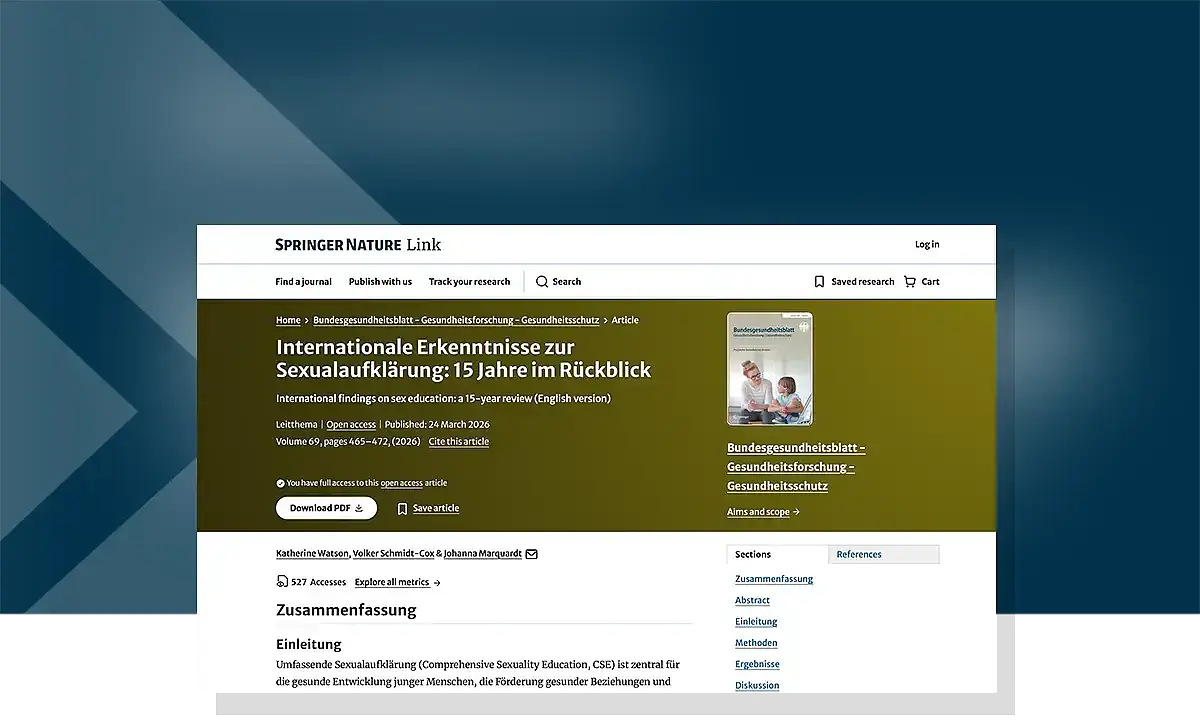 Das Bild zeigt die Webansicht des Artikels im Bundesgesundheitsblatt