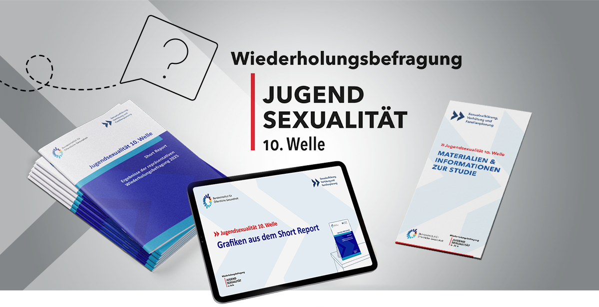 Das Bannerbild zeigt Material der Studie  Jugendsexualität 10. Welle