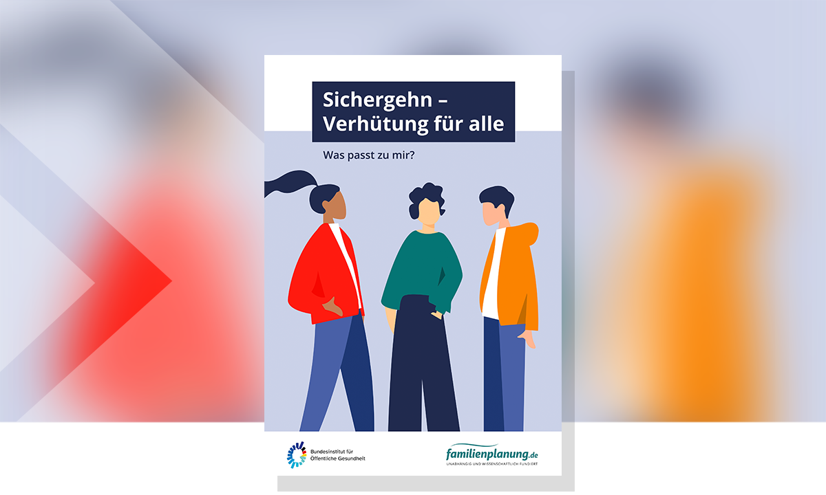 Das Bild zeigt das Cover der Broschüre "Sichergehn - Verhütung für alle" 