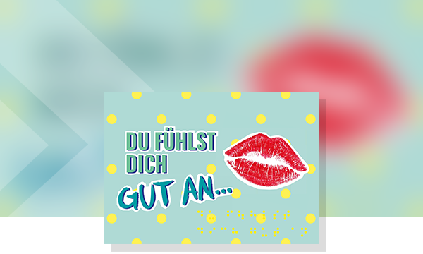 Cover zu Flirtpostkarte mit Braille-Schrift - Motiv "Du fühlst dich gut an"